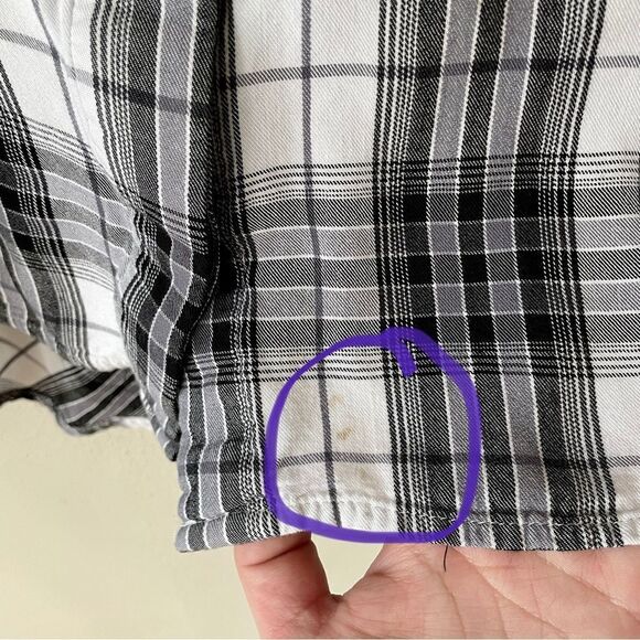 Sam Edelman Black and White Riley Flannel Boyfriend Shirt - Size: Small - Picture 10 of 14